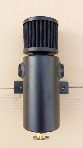 Baffled aluminum breather tank / oil catch can tube  with 1/2" npt black