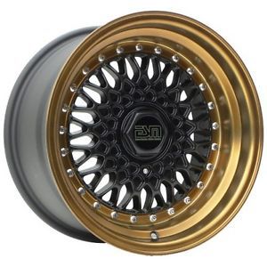 Matte black/ bronze lip esm-002r 16x9 +15 5x100 wheels rims vw jetta golf gti