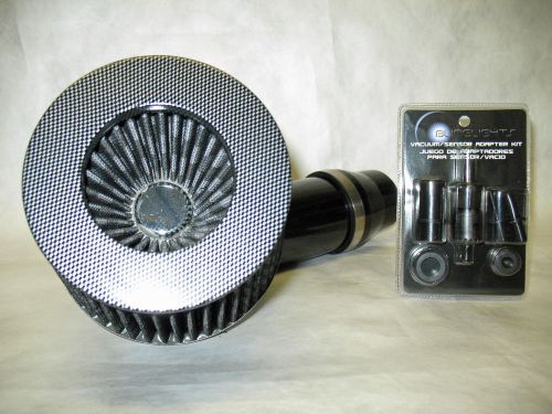 Universal 3" diameter carbon fiber short ram air intake with sensor adapter kit