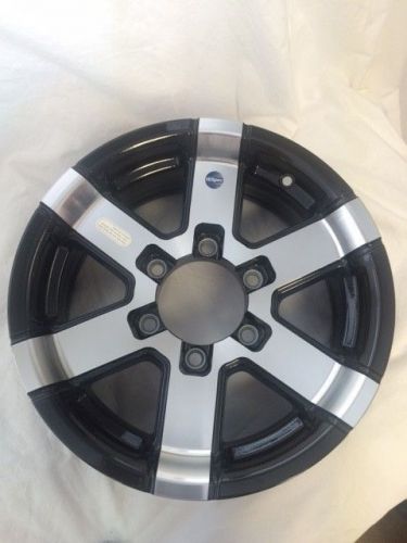 15" 6 lug series 07 black aluminum trailer wheel