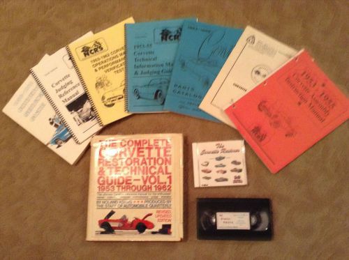 Corvette restoration &amp; technical manuals noland adams, dvd, tape - set of 10!