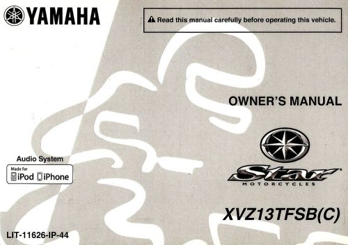 2012 yamaha xvz13 royal star venture 1300 motorcycle owners manual -xvz13tfsb