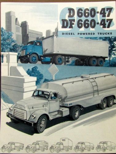 1954 gmc diesel truck model d 660 47 &amp; df 660 47 original sales brochure folder