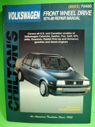 Chiltons vw front wheel drive repair manual 1974-89 volkswagen rabbit golf #8663