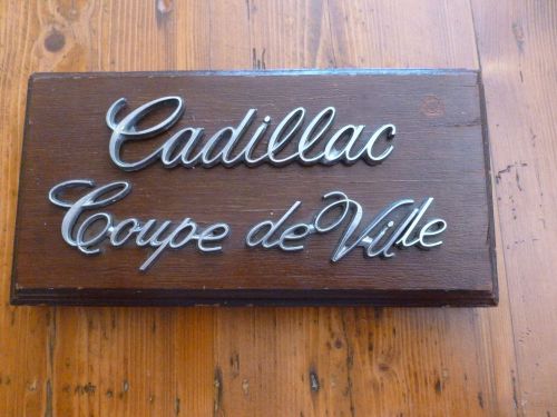 Vintage cadillac de coupe wooden plaque sign