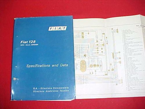 1973 fiat 128 specifications data service shop manual 73 + wiring diagrams