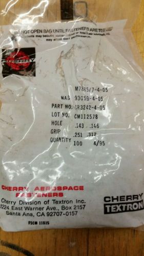 Pack of 100 cherry blind rivet sealed - cr3242-4-05-5-09 nas9305b-4-05