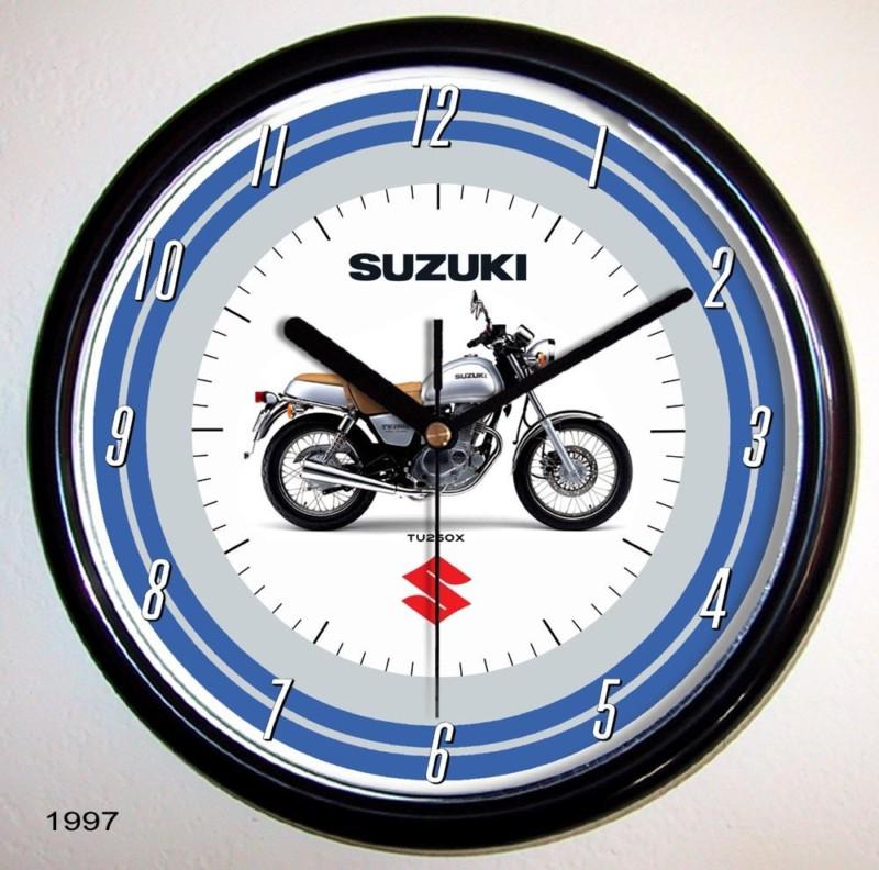 Suzuki tu250x motorcycle wall clock 1997 2001 2009 2012 2013 tu250 choice of 5