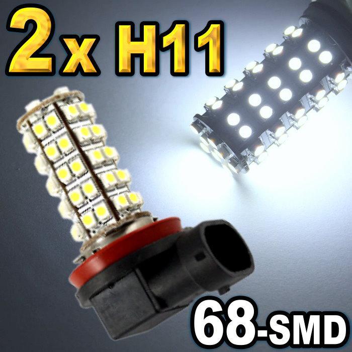 2x h11 super white 68-smd led driving fog lights.