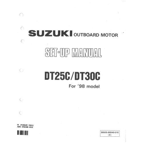 Suzuki outboard marine 1998 dt25c/dt30c set-up manual 99505-95d40-01e