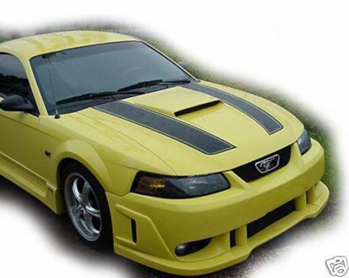 1999-2004 mustang gt hood cowl stripe pinstriped front decals gloss black