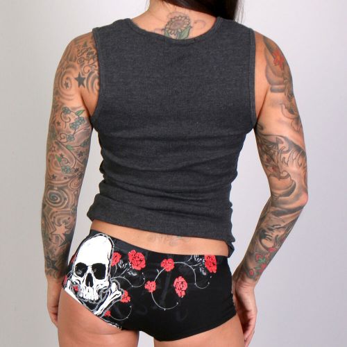 Milwaukee leather women's cotton blend screen printed biker boy shorts underwear