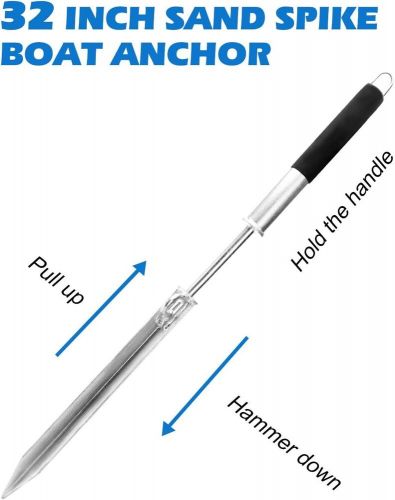 32'' Sand Spike Boat Anchor Pole & Steel Anchor Hook For Shallow Water Shore, US $65.99, image 3