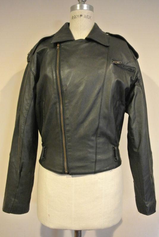 Womens biker motorcycle bermans leather jacket w/ thinsulate * small