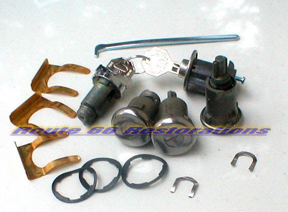 1963 impala biscayne chevy ignition  door trunk glove lock set  locks keys new