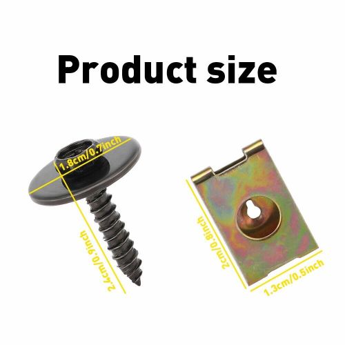 40pcs metal car body screw bumper fender retainer u nut clips gasket fastener