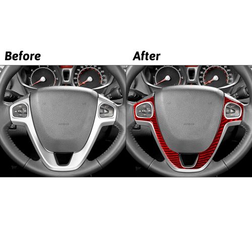 Red Carbon Fiber Steering Wheel Panel Switch Button Trim for Ford Fiesta 2011-15, US $29.99, image 7
