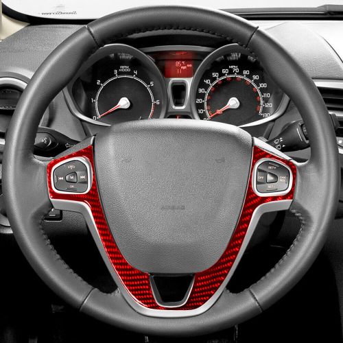 Red Carbon Fiber Steering Wheel Panel Switch Button Trim for Ford Fiesta 2011-15, US $29.99, image 8