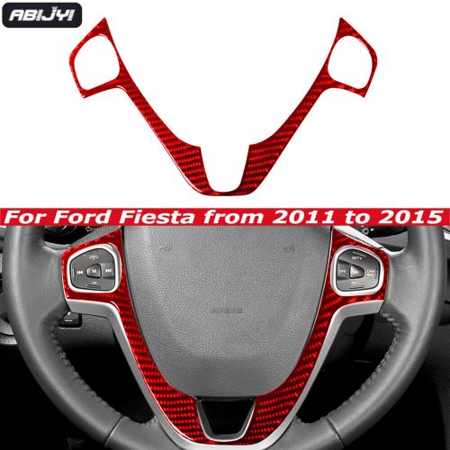 Red Carbon Fiber Steering Wheel Panel Switch Button Trim for Ford Fiesta 2011-15, US $29.99, image 12
