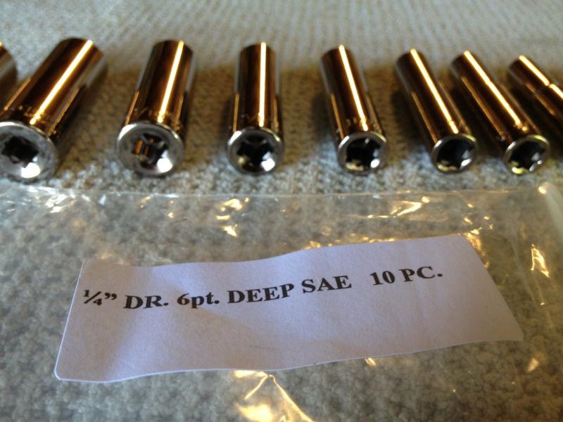 Excelent craftsman 10pc 1/4" sae deep 6pt sockets new usa made tools set