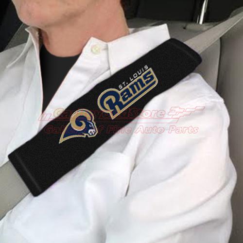 NFL St. Louis Rams Seat Belt Shoulder Pads, Pair, Licensed + Free Gift, US $7.95, image 2