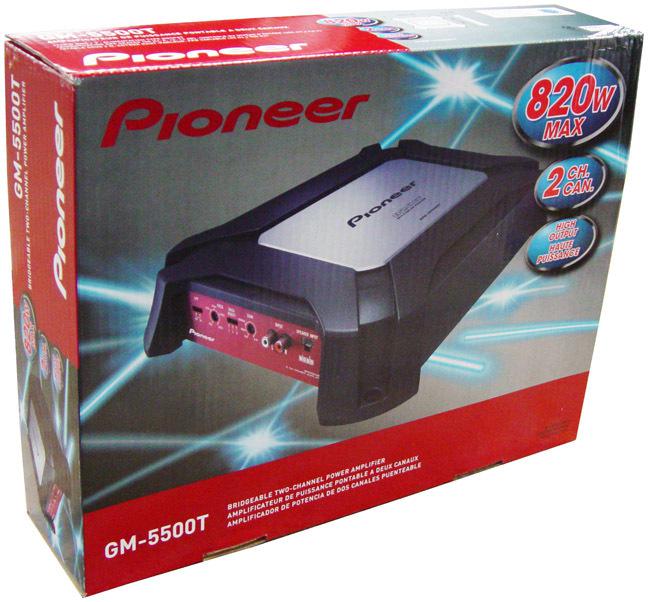 Pioneer 2-channel bridgeable car amplifier amp 820w max & bass boost volume ctrl