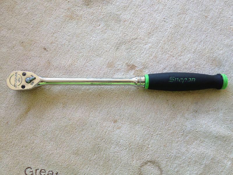 Snap on tools 3/8" dr ratchet soft green long handle sealed head + new handle