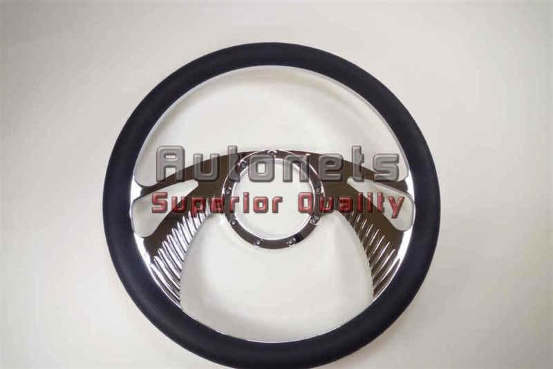 Black leather boomerang camaro impala hot street aluminum steering wheel