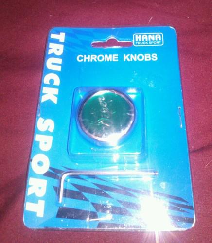 Chrome wiper knob with green