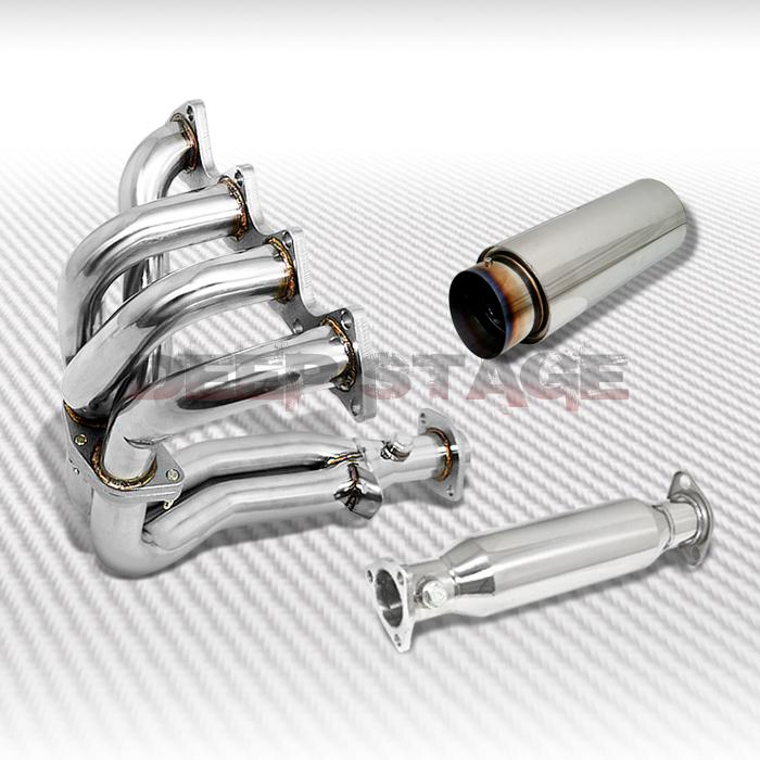 4-2-1 exhaust manifold header+pipe+slant tip muffler 94-01 acura integra gs/rs