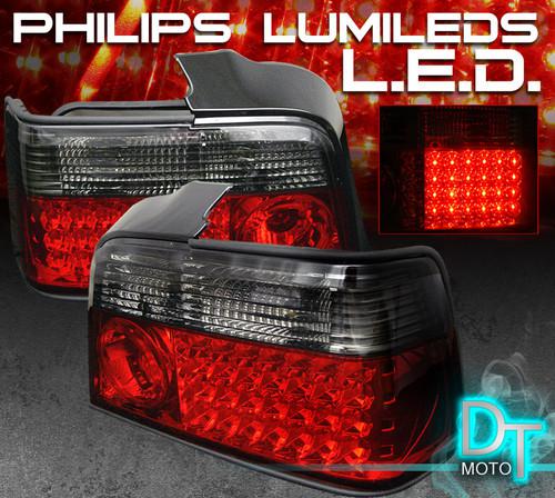 92-98 bmw e36 3-series 4dr philips-led perform red smoked tail lights left+right