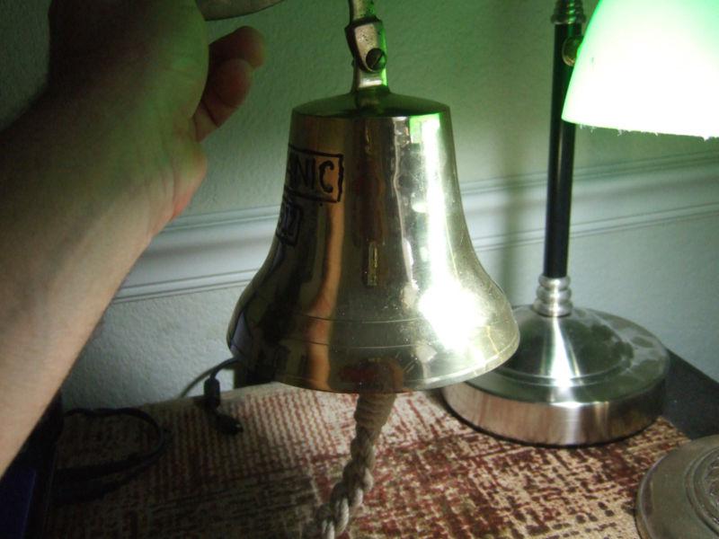 Vintage 6" across solid brass ships bell titanic 1912