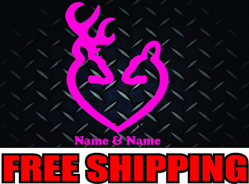 Browning heart buck doe* vinyl decal sticker car family truck diesel 
