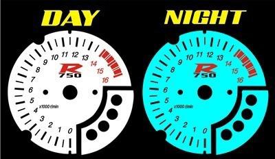 Suzuki gsxr 750 2004 2005 white face glow gauge 04 05 custom gsx-r mph kmh 