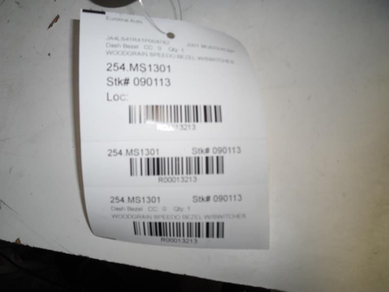 01 MONTERO SPORT DASH BEZEL WOODGRAIN SPEEDO BEZEL W/SWITCHES 13213, US $75.00, image 4
