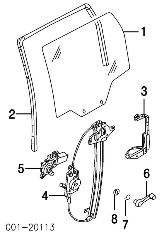 Dd10641gtn 2004-06 chevrolet pontiac aveo wave door rear right window glass