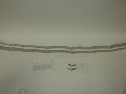 2005-2013 corvette black hood stripe decal set