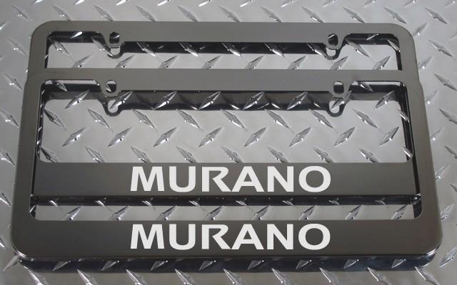 2 brand new nissan murano gunmetal license plate frame + screw caps