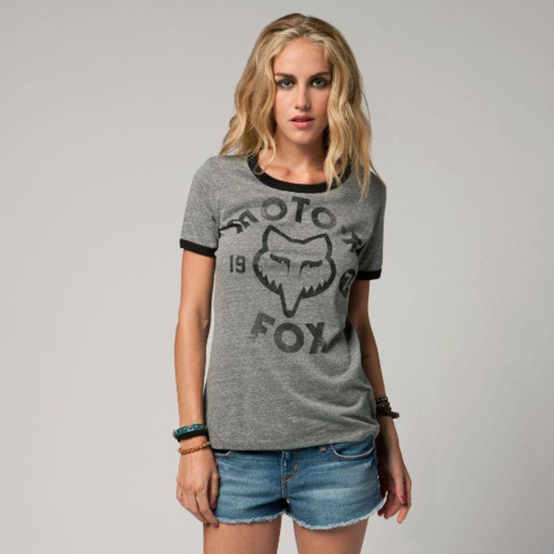Fox racing shirt gray large moto x ringer tee top