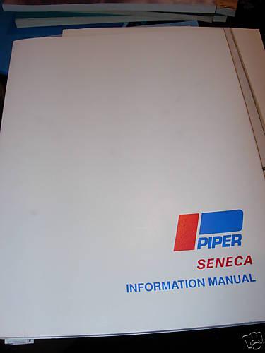 Piper seneca information manual 1972 aviation user guide book airplane pilot 