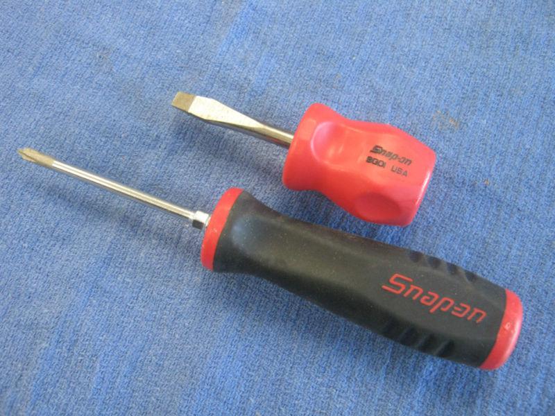 Snap on screwdrivers flat stubby, #1 phillips - 2pcs 