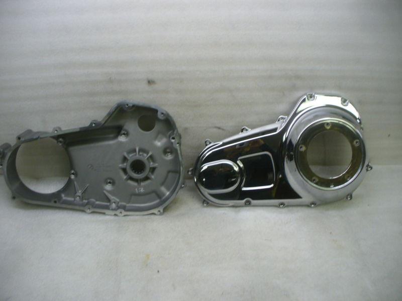 Harley 07-up touring chrome outer & grey inner primary covers,60677-07a/60685-07