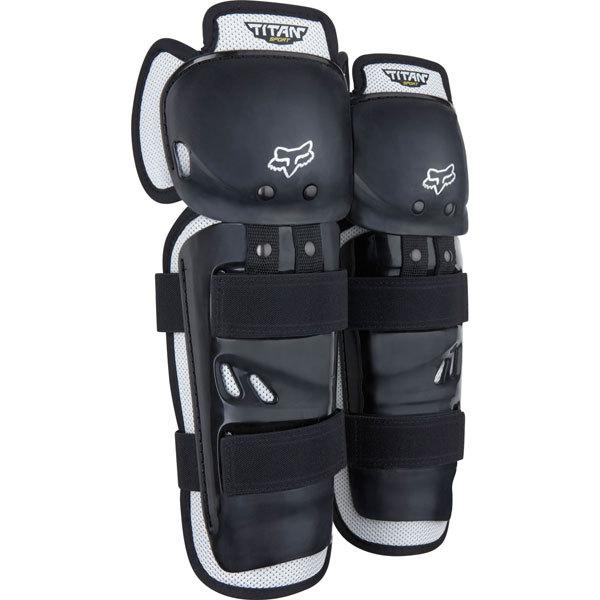Black/silver fox racing titan sport youth knee/shin guards