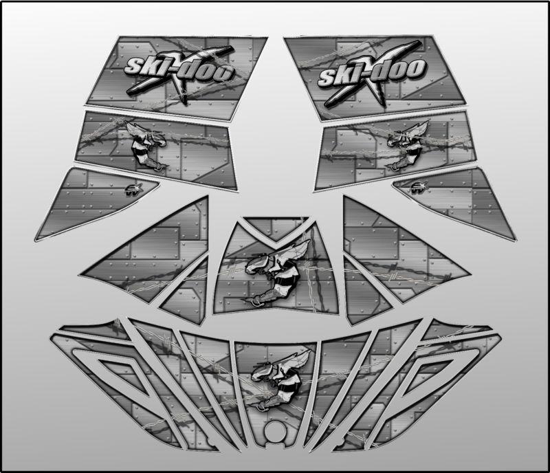 Ski doo rev, xp, mxz,600, 800 custom graphics kit - 03/07 riveted wire tech bee
