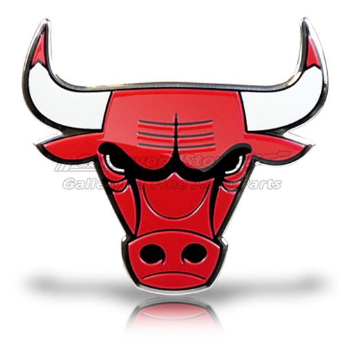 Nba chicago bulls aluminum color auto emblem, 3d look, licensed + free gift