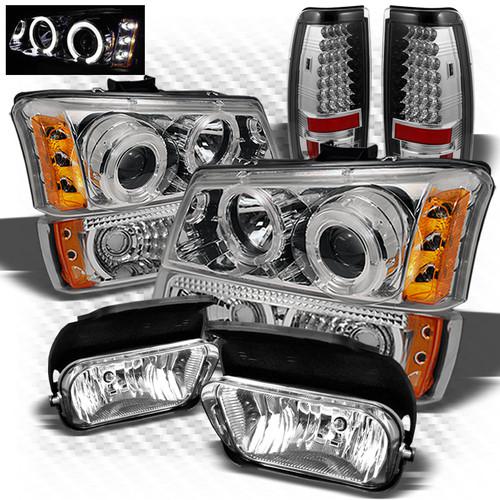 03-06 silverado projector headlights + led perform tail lights + fog lights set