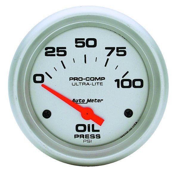 Auto meter 4427 ultra lite 2 5/8" electric oil pressure gauge 0-100 psi