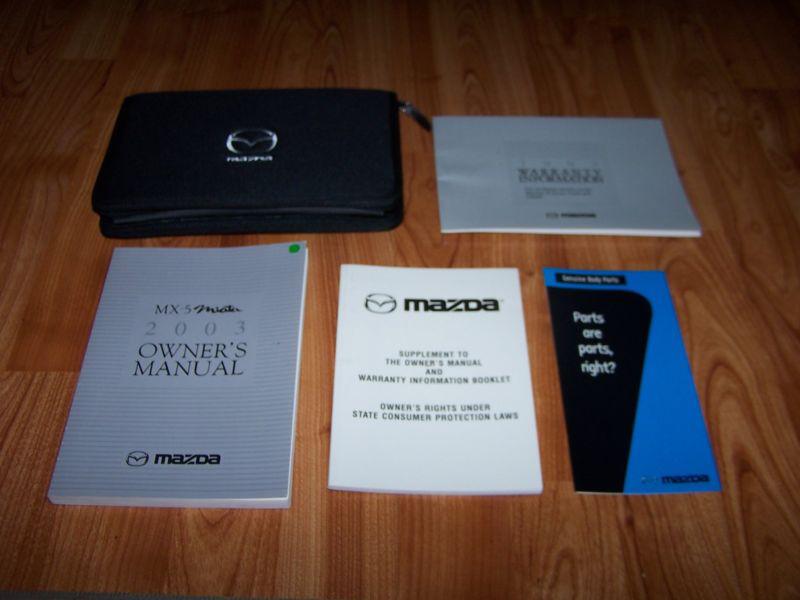 2003 mazda miata mx5 mx-5 owners manual set with case free shipping