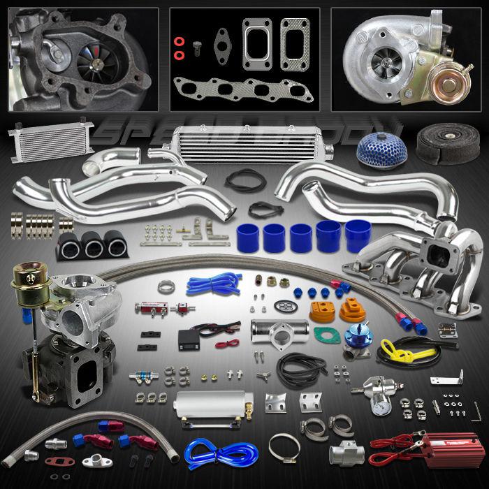 Buy T25/T28 21PC TURBO KIT TURBOCHARGER+WG+MANIFOLD+INTERCOOLER 9498