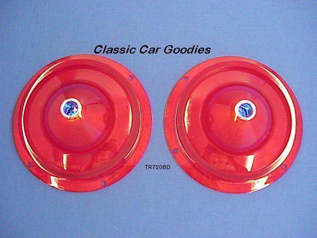 1957 Ford Tail Light Lenses Blue Dot (2) New T-Bird Too, US $31.99, image 2